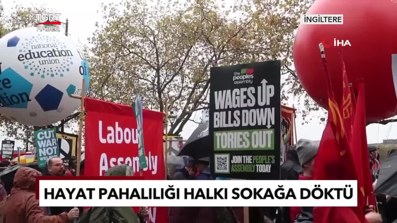 İngiltere’de Halk Sokaklara Döküldü! Hayat Pahalılığı Protesto Edildi! - TGRT Haber