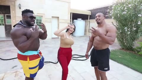 THE WORLDS STRONGEST MEN VS 1 GIRL !!!