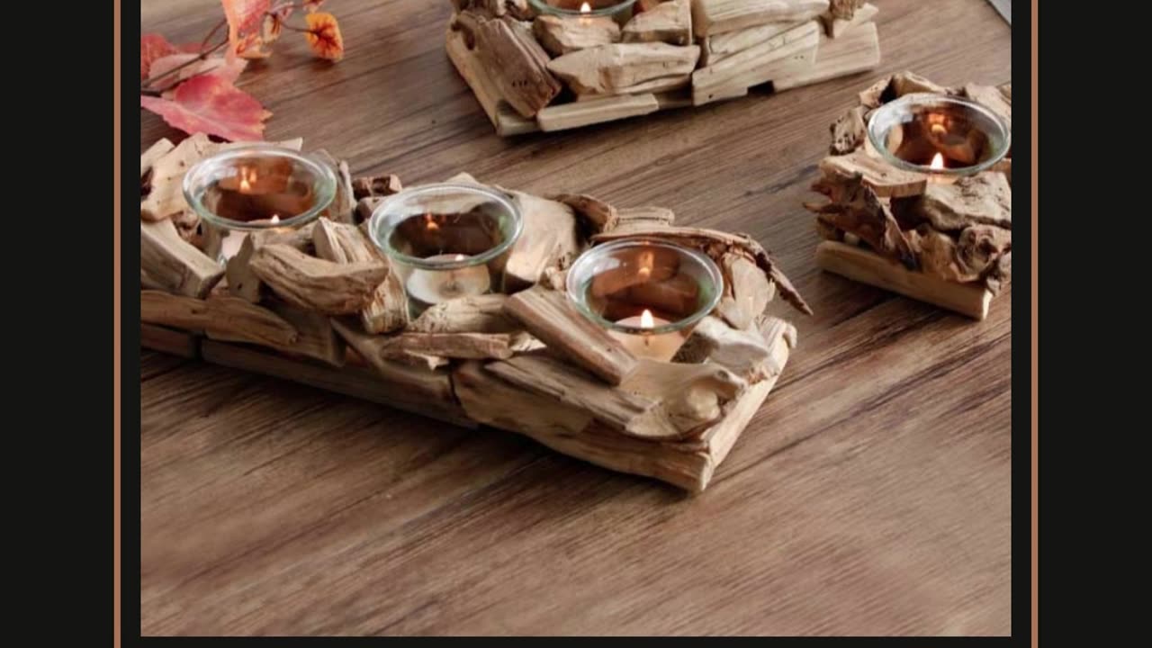 Handmade Wooden Candle Holder Home Decoration