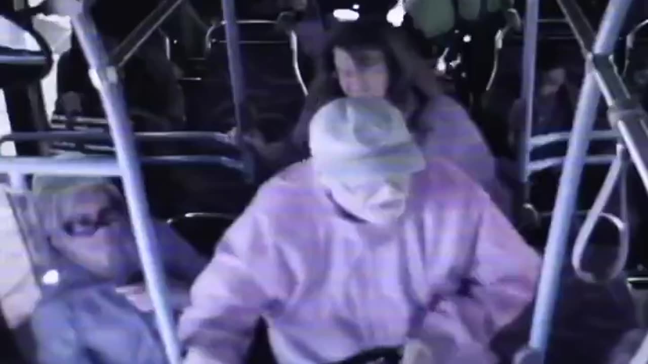 Black Female thug pushes an elderly White man out of a bus in Las Vegas