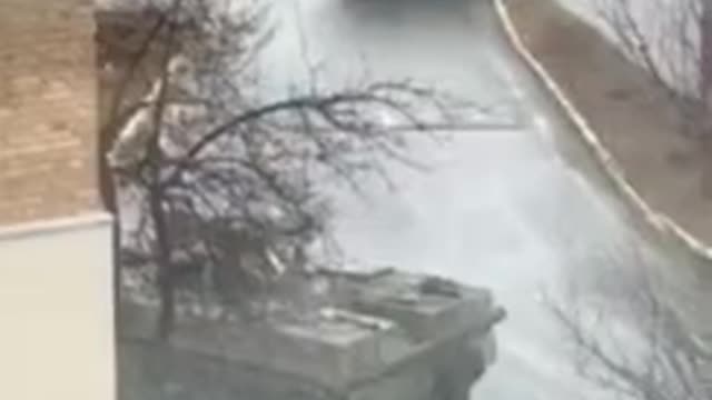 The Russian army in the liberated Bucha - the administrative center of the Buchansky district of