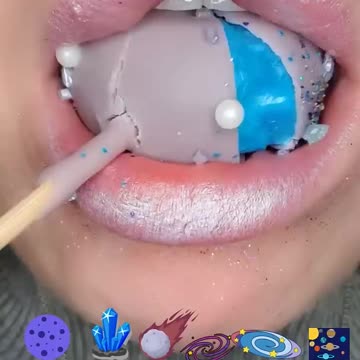 ASMR Satisfying Eating Galaxy Themed Food 🌌 #asmr #emojichallenge #asmrsounds