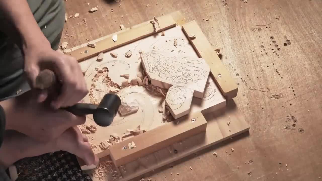 Wood Carving Dragon| To use technic of Japanese traditional wood carving| Woodworking