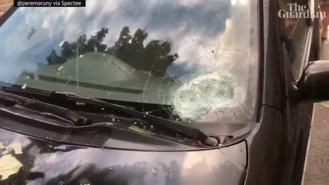 North-eastern Spain hit by barrage of large hailstones