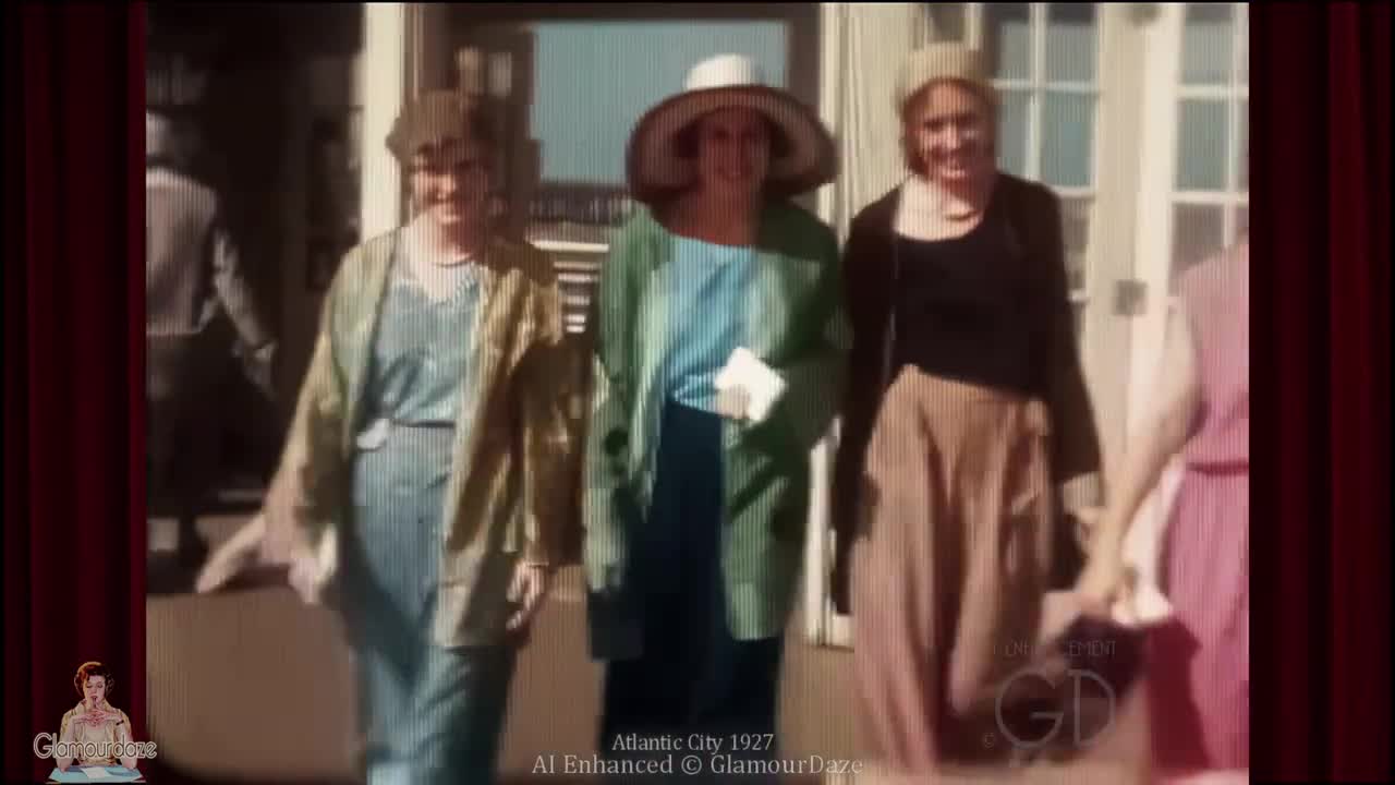 Girls Trip to Atlantic City 1926 - AI Restored Film in Color 4K 60fps