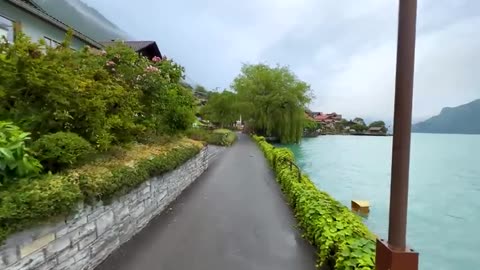 The magical Swiss village Oberried after fresh summer rain Switzerland
