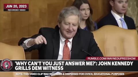 John Kennedy Grills Dem Witness: 'Why Can't You Just Answer Me?'