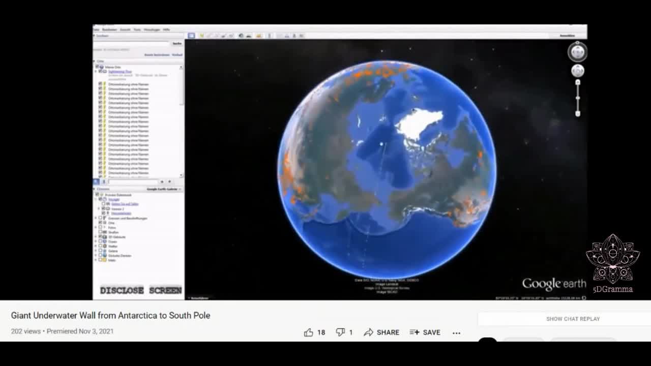Giant Underwater Wall from Antarctica to North Pole