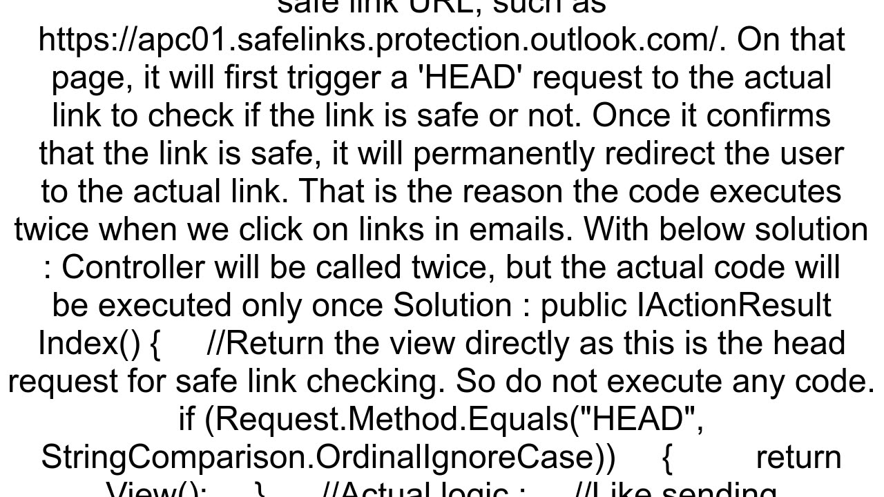 Why is my controller being called twice from an email link