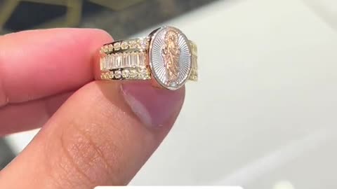 Real 3-Tone Gold San Judas Taddeo Men's Ring