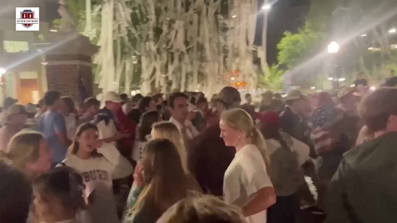 Students celebrate Donald Trump's victory in Alabama and Virginia