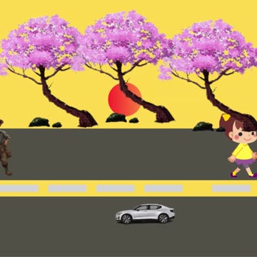 Two cartoon kids enjoy