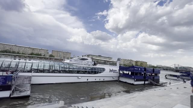 Beautiful weather in Russia, Moscow river cruise