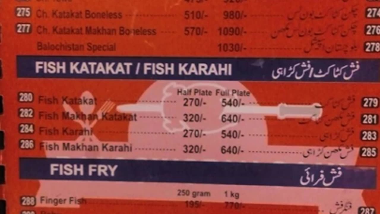 Balochistan Sajji I Menu List I March 2019