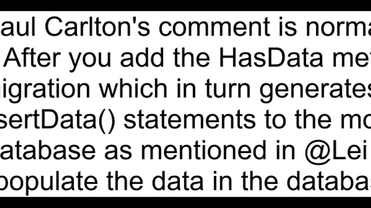 EF Core Data Seeding HasData method on modelBuilder not inserting data for Identity column