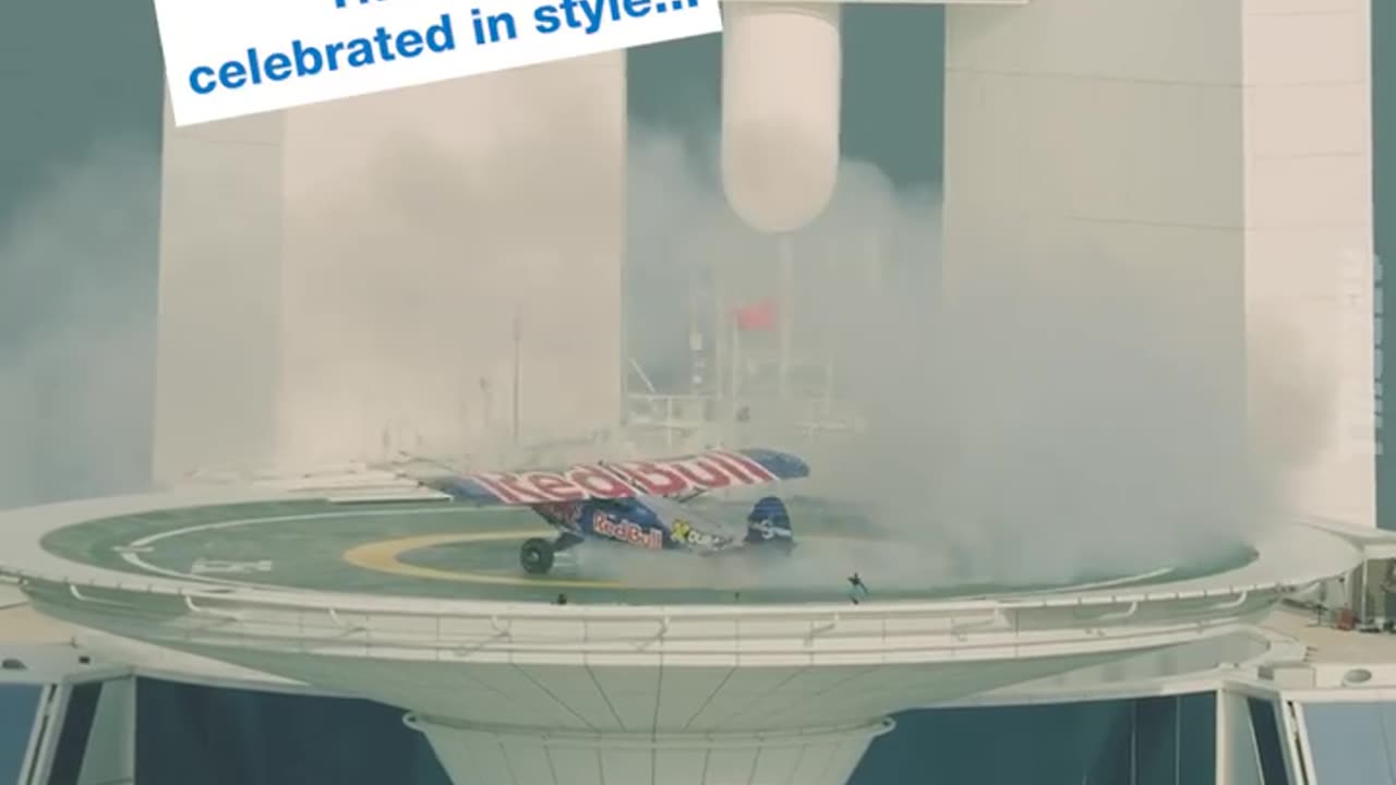 RED BULL PLANE LANDED ON BURJ AL ARAB ONLY 7STAR HOTEL IN THE WORLD