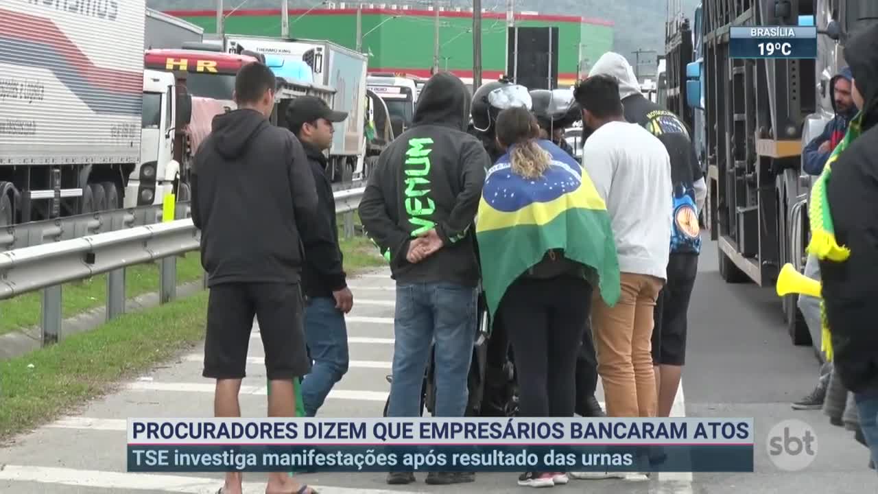 Procuradores dizem que empresários financiaram atos antidemocráticos | SBT Brasil (08/11/22)