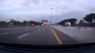 Driver Falls Asleep and Drifts into Truck