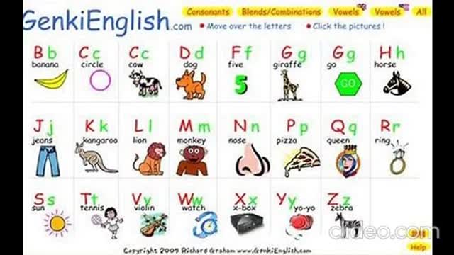 50 Slides of English Alphabets