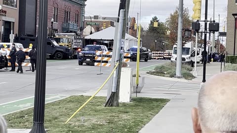 Donald Trump security set up 11/1/24 Dearborn MI