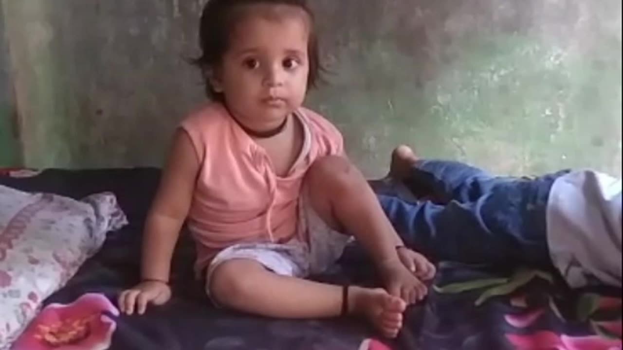 Sad cute baby