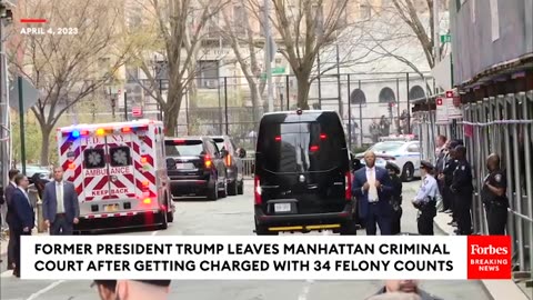WATCH- Trump Leaves Manhattan Court After Getting Charged With 34 Felony Counts, En Route To Florida