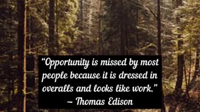 Opportunity is missed by most people because it is dressed in overalls and looks like work Thomas Ed