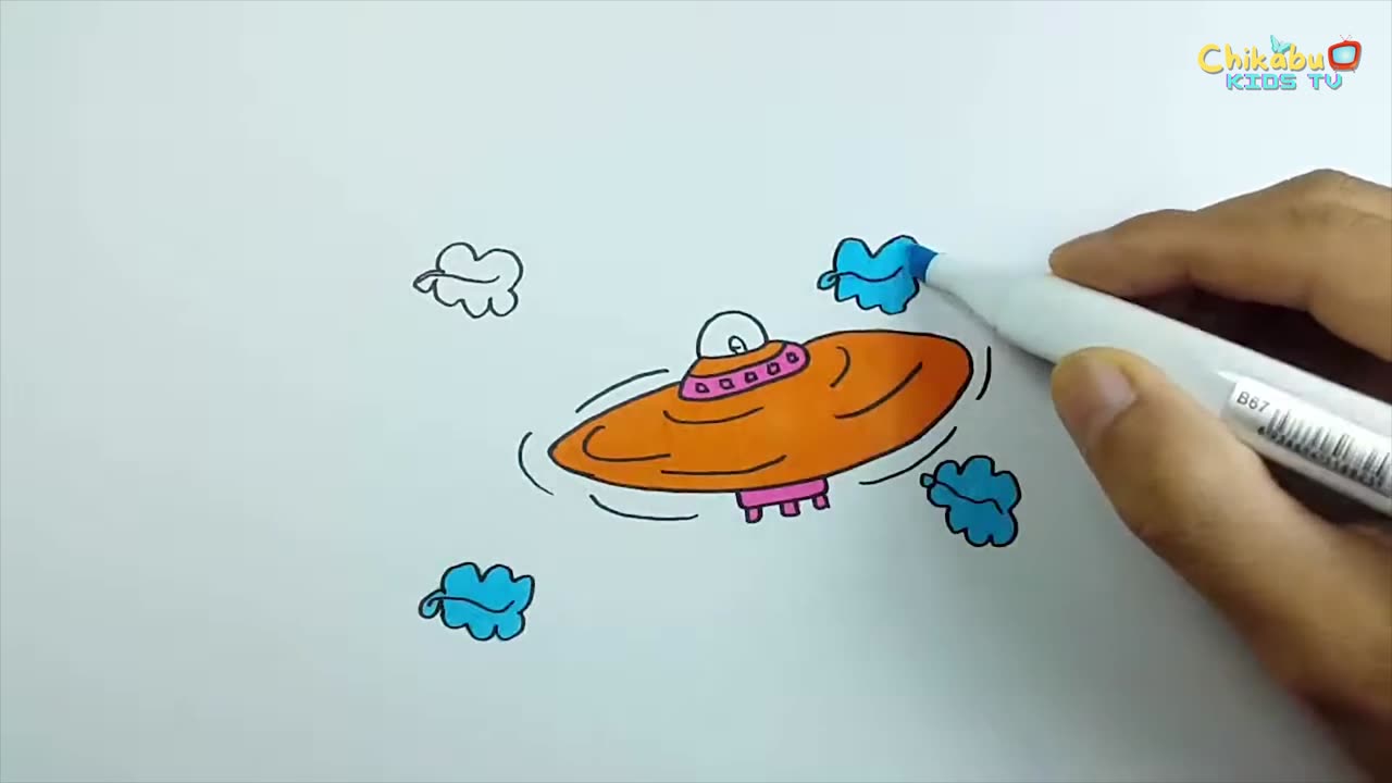 UFO Drawing | Simple Draw And Color | Kids Educational Video | Learning Videos For Kids #kidsvideo