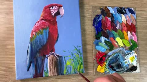 Acrylic Painting Parrot Bird_p37