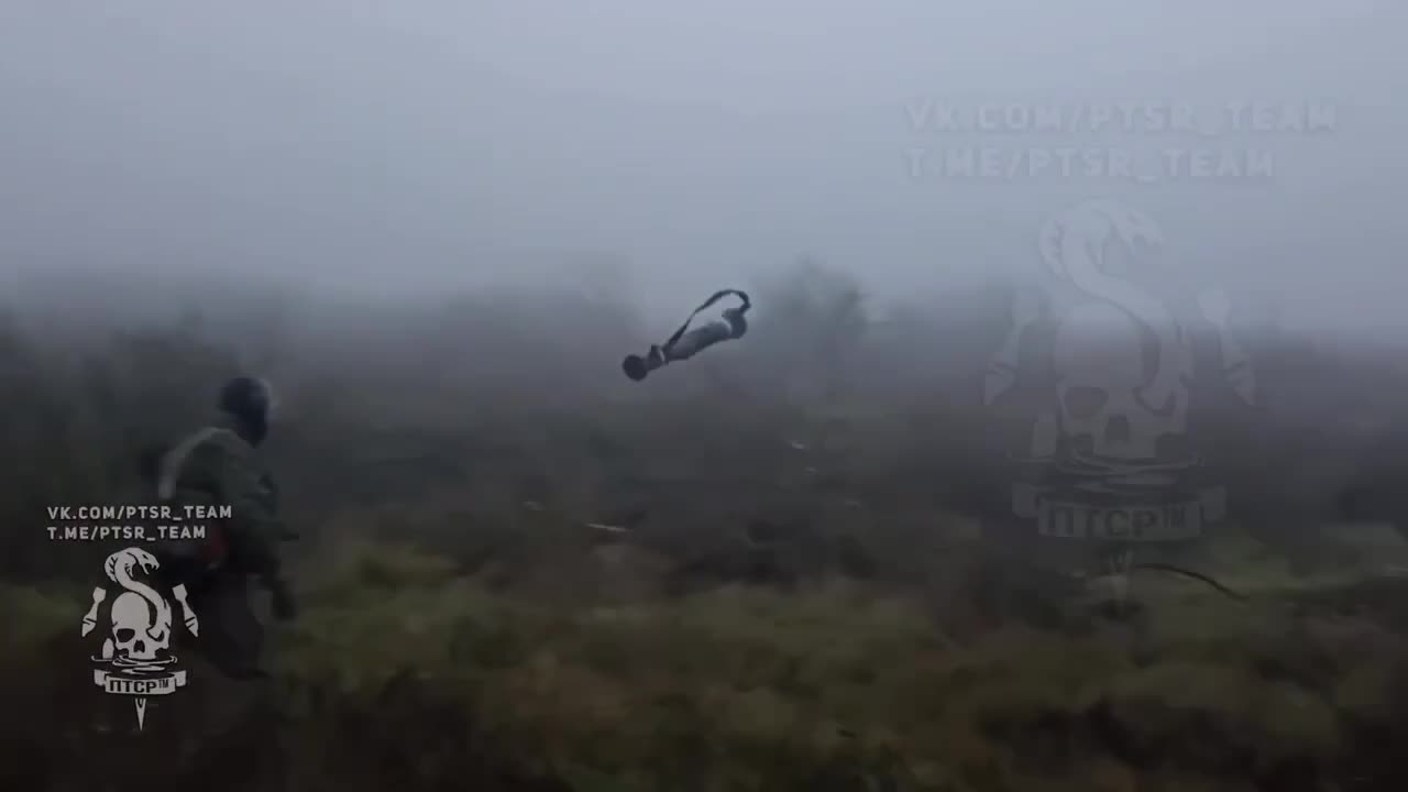 Russian fighters throw an American hat into a ditch