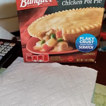 Eating Banquet Chicken Pot Pie, Dbn, MI, 8/7/23