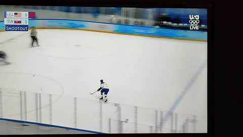 Olympics Men's Hockey Quarterfinals Slovakia vs United States closing moments.