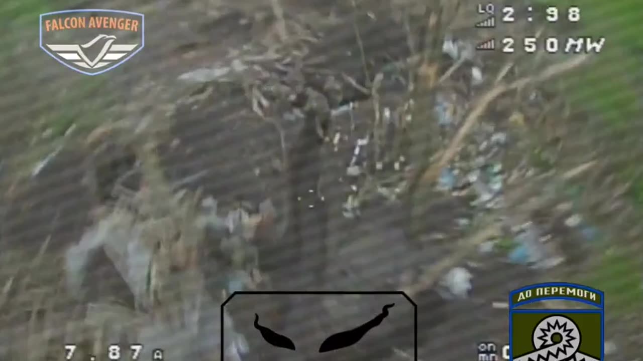 Kamikaze Drone Smashes into Russian Trenches