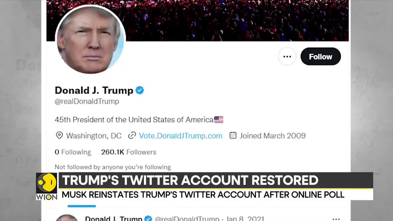 Twitter's new owner Elon Musk restores Donald Trump's Twitter account