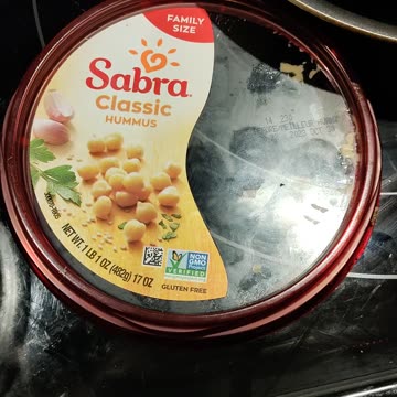 Eating Sabra Classic Hummus And Stacy's Pita Thins, 9/28/23