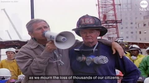 Former Pres. George W. Bush speaks from Ground Zero in 2001 _ ABC News