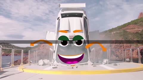 Funny car accidents with doodle faces