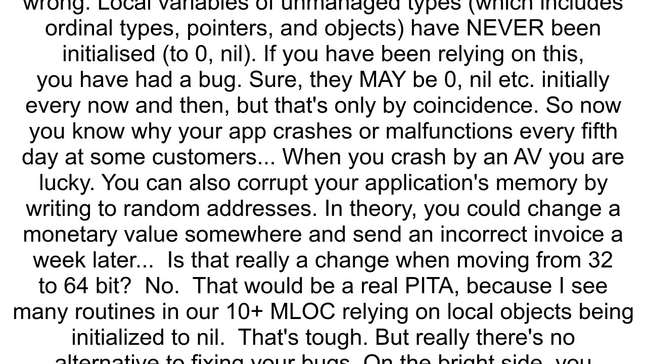 64bit objects no longer initialized to nil