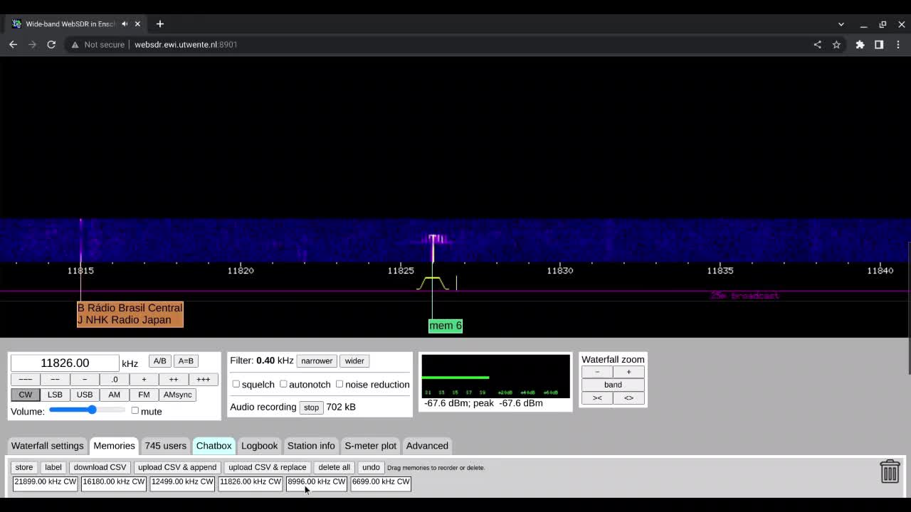 UNID Long Dash 03/01/2023 1312 UTC 6 Different Frequencies