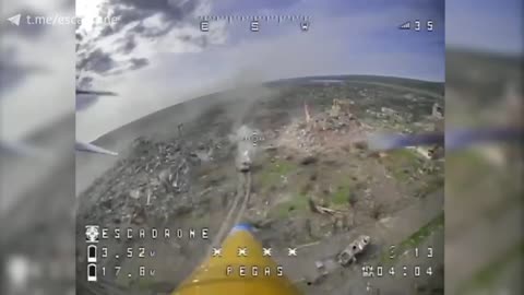 Ukraine drone attack on Russian tank