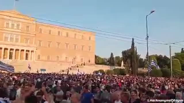 Protests in Greece against Covidism (fashizm masked as covid protection).