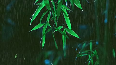 The falling rain is green,