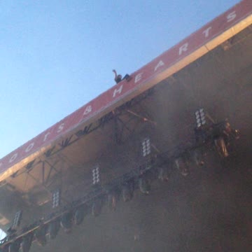 Guy Threatens To Jump Off Concert Stage Roof