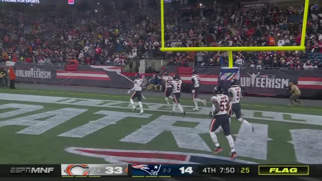 Roquan Smith INT on Bailey Zappe & Mike Pennel EJECTED for blindside block