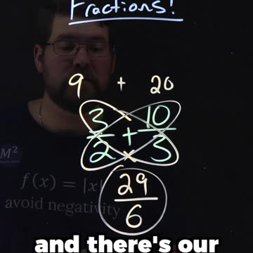 How: The Butterfly Method for Adding Fractions | 3/2 + 10/3 | Minute Math Tricks Part 158 #shorts