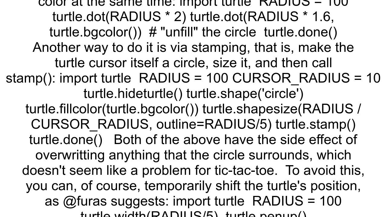 Can you make the turtle the center of a circle in python