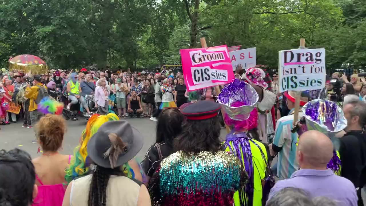 NYC Drag Marchers gather in Tompkins Sq Park For "Solidarity"