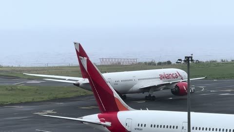 Departure Avianca Dreamliner 787-8 N796AV in Ponta Delgada 4K, São Miguel Açores Portugal 01.11.2024