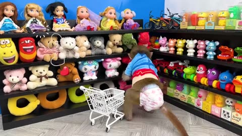 Monkey 🐒 baby taking shower cartoons