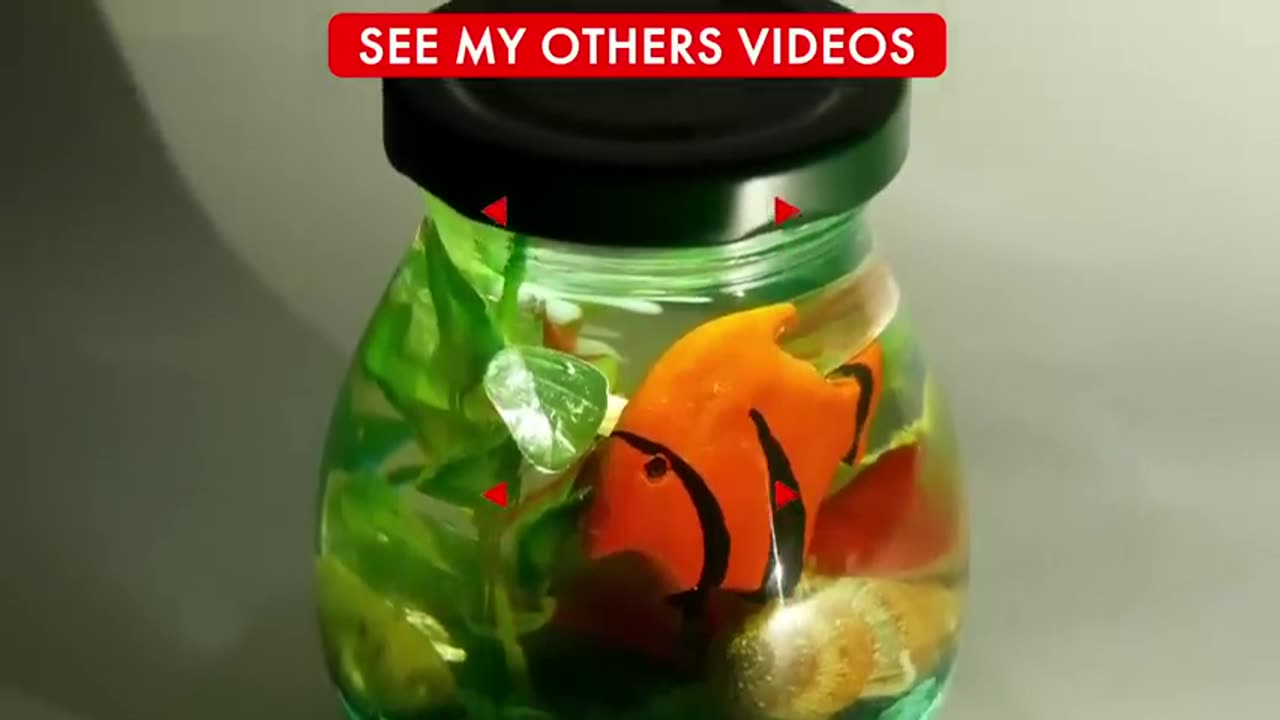 Fish Tank in a Jar. Night Lamp Resin Art